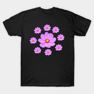 Bright Pink Purple Flowers Circle T-Shirt